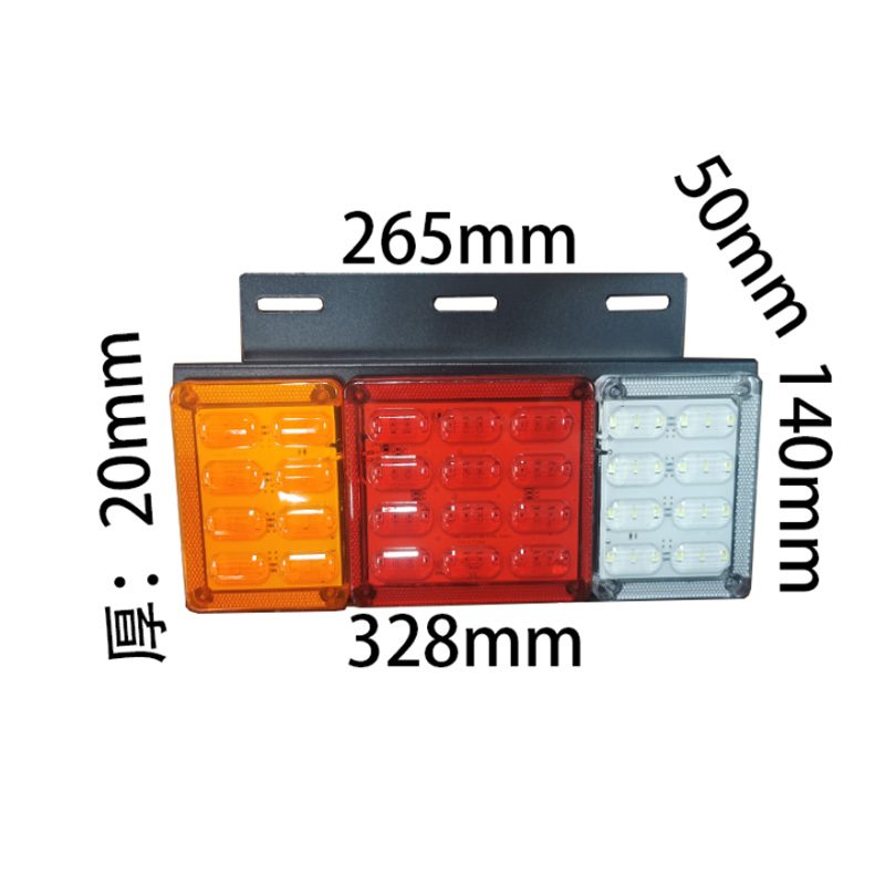 12V/24V 96灯 Red / Amber / White Truck Trailer Tail Light Model 1023 image 3