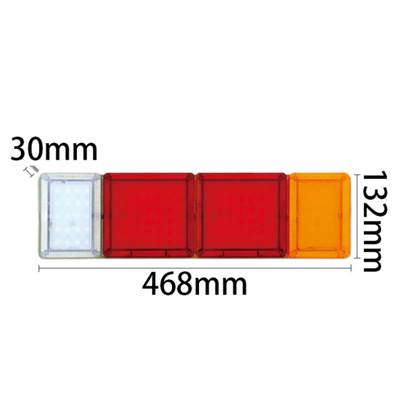 12V/24V 124灯 Red / Amber / White Truck Trailer Tail Light Model 1035 image 3