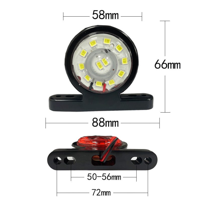 12V/24V 24灯 Red / Amber / White / Blue / Green Truck Trailer Side Marker Light Model 2042 image 3
