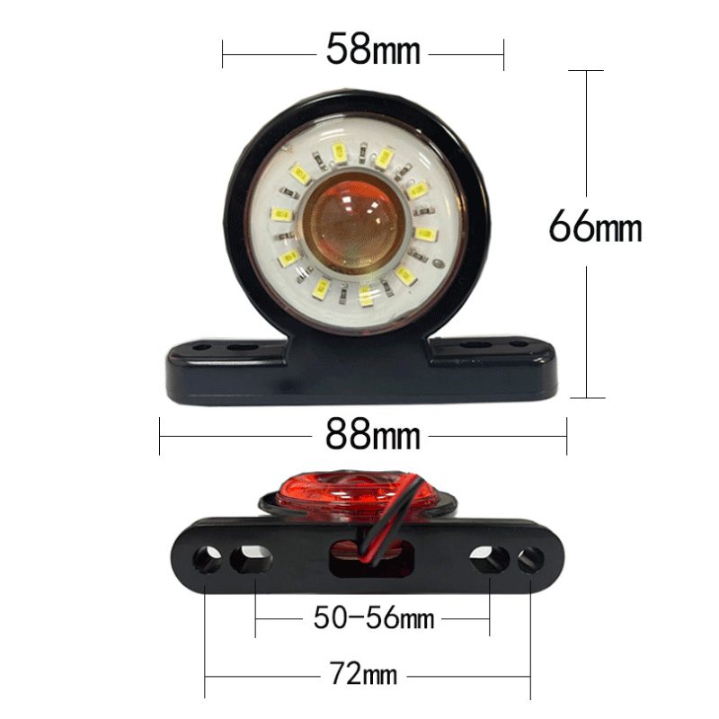 12V/24V 20灯 Red / Amber / White / Blue / Green Truck Trailer Side Marker Light Model 2043 image 2